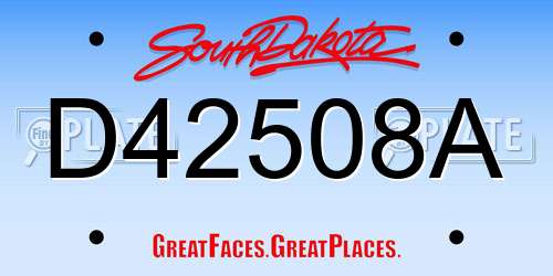 D42508A South Dakota License Plate