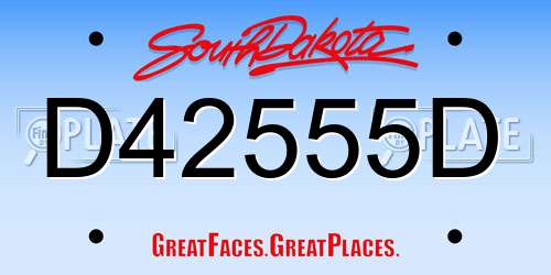 D42555D South Dakota License Plate