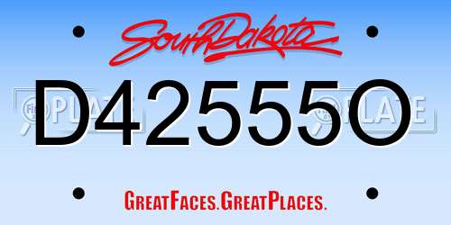 D42555O South Dakota License Plate