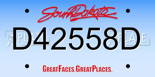 D42558D South Dakota License Plate