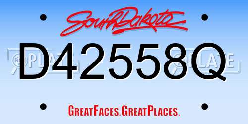 D42558Q South Dakota License Plate