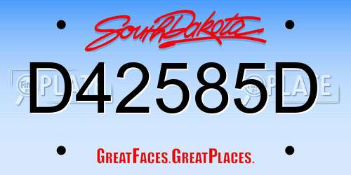 D42585D South Dakota License Plate