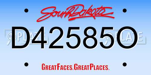 D42585O South Dakota License Plate