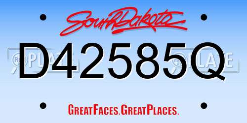 D42585Q South Dakota License Plate