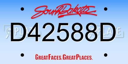 D42588D South Dakota License Plate