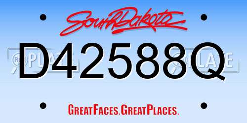 D42588Q South Dakota License Plate