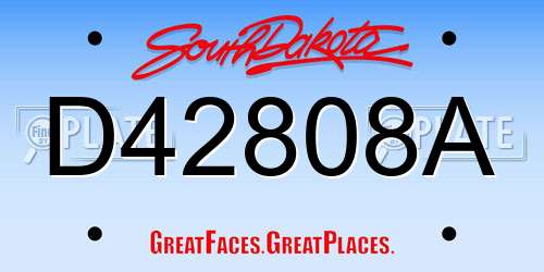 D42808A South Dakota License Plate
