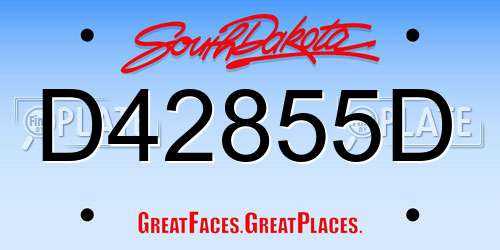 D42855D South Dakota License Plate