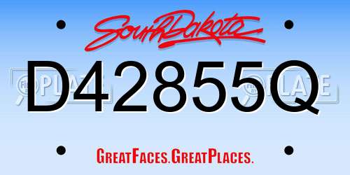 D42855Q South Dakota License Plate