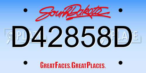 D42858D South Dakota License Plate