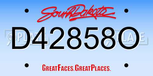 D42858O South Dakota License Plate