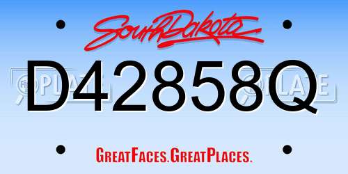D42858Q South Dakota License Plate