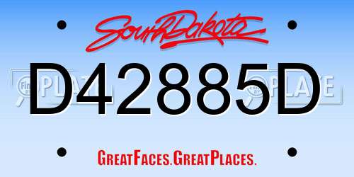D42885D South Dakota License Plate