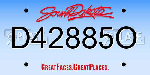 D42885O South Dakota License Plate