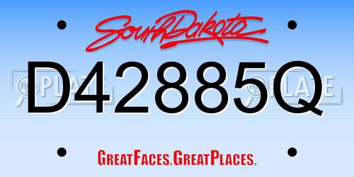 D42885Q South Dakota License Plate