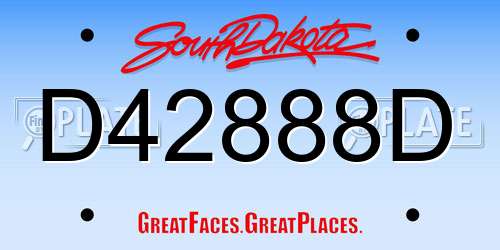 D42888D South Dakota License Plate