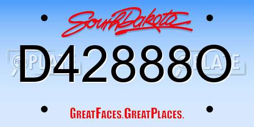D42888O South Dakota License Plate