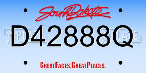 D42888Q South Dakota License Plate