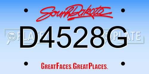 D4528G South Dakota License Plate