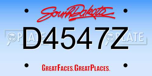 D4547Z South Dakota License Plate