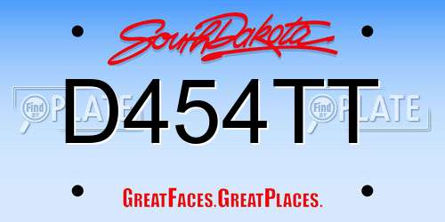 D454TT South Dakota License Plate