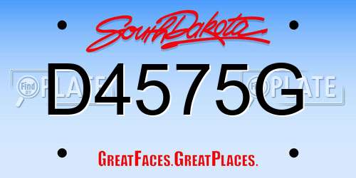 D4575G South Dakota License Plate