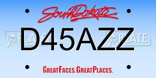 D45AZZ South Dakota License Plate
