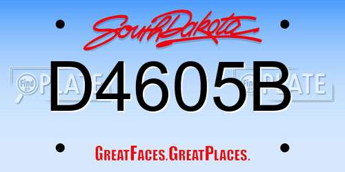 D4605B South Dakota License Plate