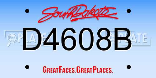 D4608B South Dakota License Plate