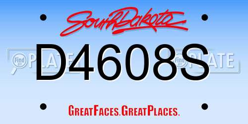 D4608S South Dakota License Plate