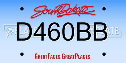 D460BB South Dakota License Plate