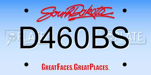 D460BS South Dakota License Plate