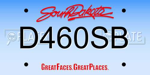 D460SB South Dakota License Plate