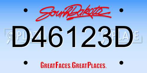 D46123D South Dakota License Plate