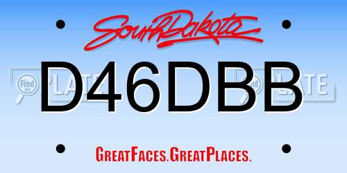 D46DBB South Dakota License Plate