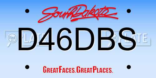 D46DBS South Dakota License Plate