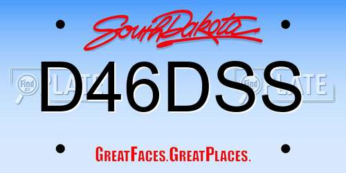 D46DSS South Dakota License Plate
