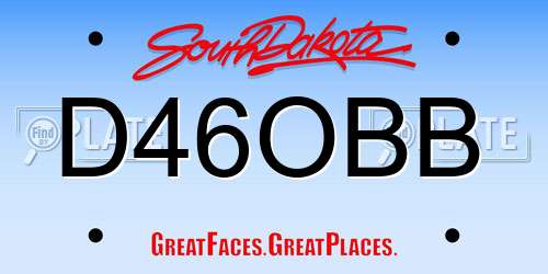 D46OBB South Dakota License Plate