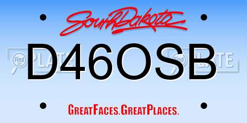 D46OSB South Dakota License Plate