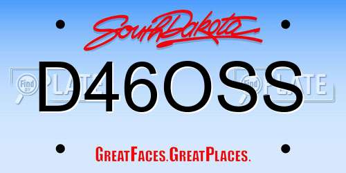 D46OSS South Dakota License Plate