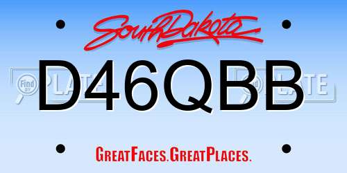 D46QBB South Dakota License Plate