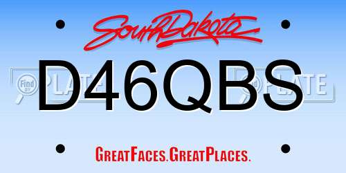 D46QBS South Dakota License Plate