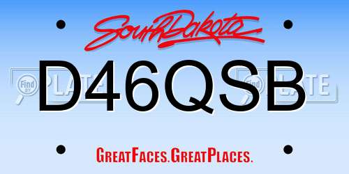 D46QSB South Dakota License Plate
