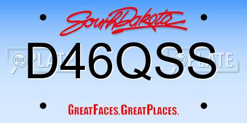 D46QSS South Dakota License Plate