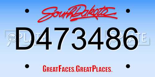D473486 South Dakota License Plate