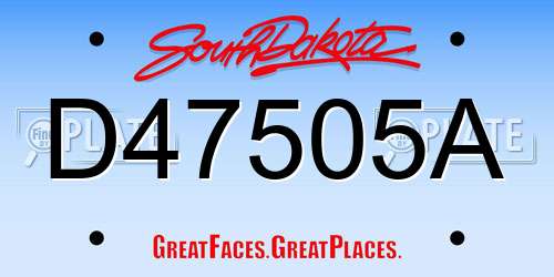 D47505A South Dakota License Plate