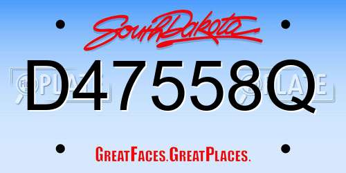 D47558Q South Dakota License Plate