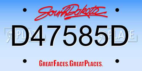 D47585D South Dakota License Plate