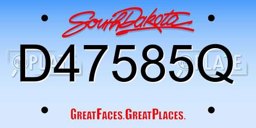 D47585Q South Dakota License Plate