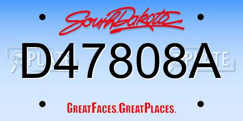 D47808A South Dakota License Plate
